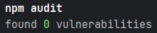 npm audit command result
